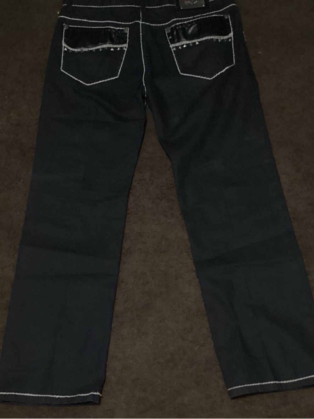 Classic black Jeans with leather back pockets and studs